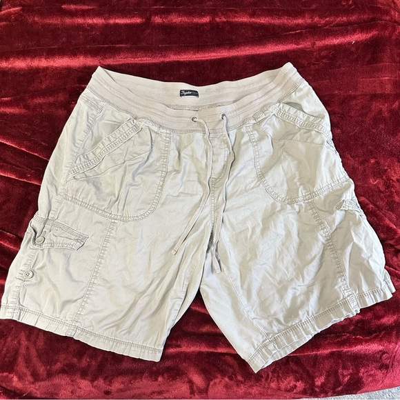 Supplies Tan Cargo Shorts with Elastic Waistband and Relaxed Fit 18W - Picture 2 of 8